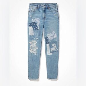 AE size 10 short - patchwork mom jeans